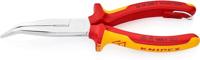 Knipex Platspitse Tang met Zijsnijder (Telefoontang) | 200 mm Lengte | Geïsoleerd | Meercomponenten-Omhulling - 26 26 200 T BK - thumbnail