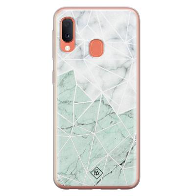 Samsung Galaxy A20e siliconen telefoonhoesje - Marmer mint mix