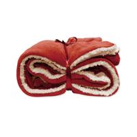 Unique Living Unique Living Lars coral fleece/suede plaid 150x200cm redwood - thumbnail