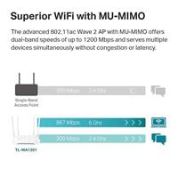 TP-Link AC1200 Wireless Gigabit access point | Desktop WiFi Bridge | MU-MIMO & Beamforming | Ondersteunt AP/Multi-SSID/Client/RE-modus, 4 vaste antennes | Passieve PoE met Free PoE Injector - thumbnail
