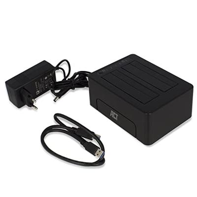 ACT 2,5 en 3,5 inch SATA Dual harde schijf docking station, USB 3.2 Gen1