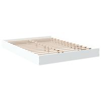 Bedframe bewerkt hout wit 140x200 cm - thumbnail