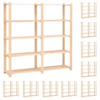 Opbergrekken 5-laags 10 st 170x38x170 cm grenenhout 500 kg - thumbnail