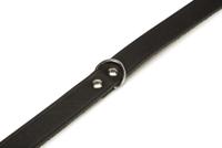 Lederen honden halsband zwart - 70 cm x 25 mm - thumbnail