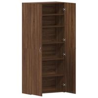 Schoenenkast met plank Bruin 80 x 35.5 x 180 cm Bewerkt hout - thumbnail