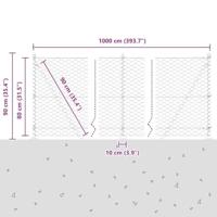 VidaXL Afrasteringspaal groen 10 x 0,8 m (50 mm gaas) staal en pvc - thumbnail