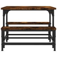 Salontafel 100x50,5x40 cm bewerkt hout gerookt eikenkleurig - thumbnail