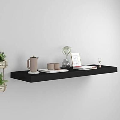 VidaXL Wandschap zwevend 80x23,5x3,8 cm mdf zwart VidaXL Wandschap zwevend 80x23,5x3,8 cm mdf zwart