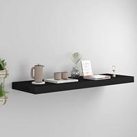 VidaXL Wandschap zwevend 80x23,5x3,8 cm mdf zwart - thumbnail