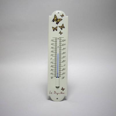 Emaille thermometer Vlinder