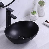 Opbouw Waskom BWS Queen 40x33x15 cm Keramiek Mat Zwart - thumbnail