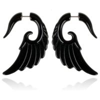 Tribal bone oorbellen Black Wing - thumbnail