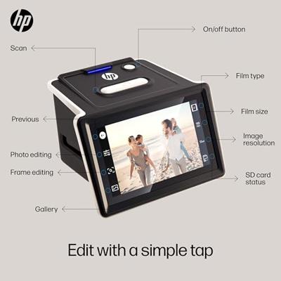 HP HPFS500 Diascanner, Filmscanner 4208 x 3120 Pixel Kleurentouchscreen, USB-stroomvoorziening, Contrastregeling, Belichtingsregeling