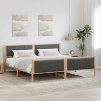 Bedframe Bruin en donkergrijs 200 x 200 cm Massief grenenhout - thumbnail