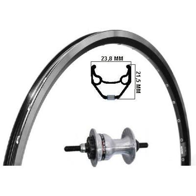 Kgs voorwiel 28 inch (622) zac2000 zwart/zilver rollerbrake vaste as