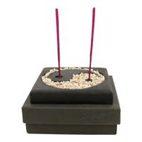 Wierookhouder Yin Yang Vierkant Zwart (10 cm) - thumbnail