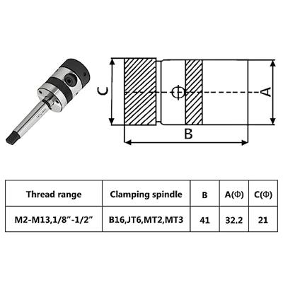 VidaXL Tapboorkop b16 met mt2 schacht voor schroefdraad m2-m13