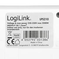 LogiLink LPS210 Stekkerdoos met schakelaar Wit Randaarde stekker 1 stuk(s) - thumbnail