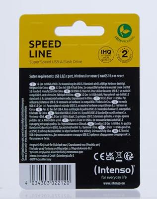 Intenso Speed Line USB-stick 32 GB Zwart 3533480 USB-A 3.2 Gen 1 Intenso Speed Line USB-stick 32 GB Zwart 3533480 USB-A 3.2 Gen 1