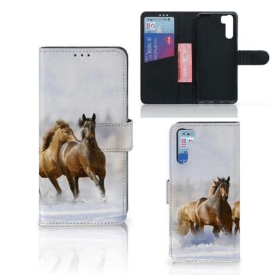 OPPO A91 | Reno3 | Telefoonhoesje | Met pasjeshouder | Paarden