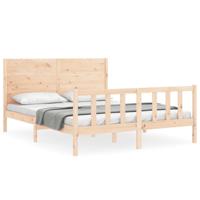 Bedframe zonder matras massief grenenhout 160x200 cm - thumbnail