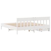 Bedframe zonder matras massief grenenhout wit 200x200 cm - thumbnail