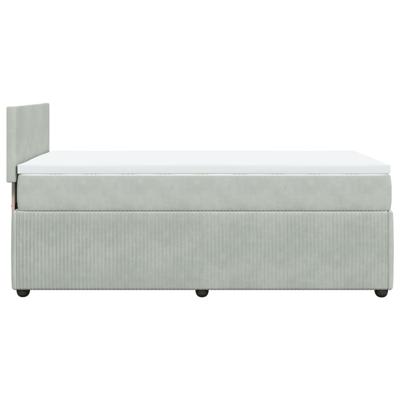 Boxspring met matras fluweel lichtgrijs 140x190 cm - thumbnail