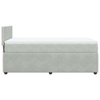 Boxspring met matras fluweel lichtgrijs 100x200 cm - thumbnail
