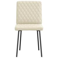 Eetkamerstoelen 2 st kunstleer crmekleurig - thumbnail