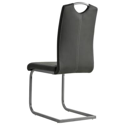 Eetkamerstoelen 4 st kunstleer grijs - thumbnail
