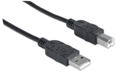 Manhattan 333382-CG USB-kabel USB 2.0 USB-A stekker, USB-B stekker 3.00 m Zwart Vergulde steekcontacten, UL gecertificeerd Manhattan 333382-CG USB-kabel USB 2.0 USB-A stekker, USB-B stekker 3.00 m Zwart Vergulde steekcontacten, UL gecertificeerd
