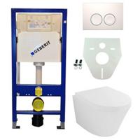 Geberit UP100 Toiletset - Vesta Wandcloset met Zitting - Delta 25 - Wit - thumbnail
