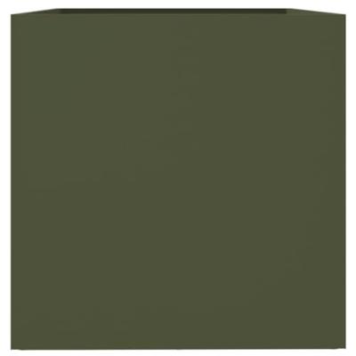 Plantenbak 62x47x46 cm staal olijfgroen