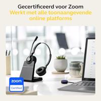 Jabra Engage 55 draadloze stereo headset met Link 400 USB-A DECT adapter - met noise cancelling microfoon en groot bereik - gecertificeerd voor Google Meet en Zoom, werkt met andere platformen - zwart - thumbnail