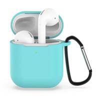Draadloze oortelefoons schokbestendig silicone beschermhoes voor Apple AirPods 1/2 (mintgroen) - thumbnail