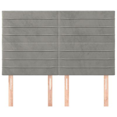 Hoofdborden 4 st 72x5x78/88 cm fluweel lichtgrijs