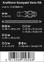Wera Kraftform Kompakt Vario RA Wisselklingset 7-delig Plat, Kruiskop Phillips, Kruiskop Pozidriv, Binnen-Torx, Inbus Werkplaats - thumbnail