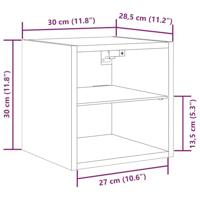 Tv-wandmeubel met LED-verlichting 30x28,5x30cm artisanaal eiken - thumbnail