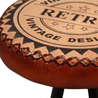 Barkrukken echt leer en canvas 2 st - thumbnail