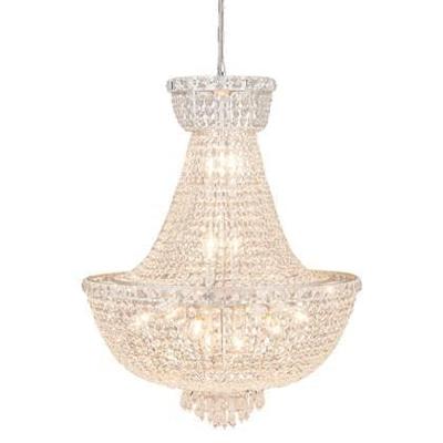 Clayre & Eef Kroonluchter Ø 63x78 cm Zilverkleurig Metaal Glas Clayre & Eef Kroonluchter Ø 63x78 cm Zilverkleurig Metaal Glas