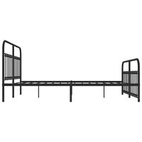 Bedframe met hoofd- en voeteneinde metaal zwart 183x213 cm - thumbnail