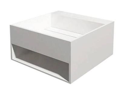 Wastafel Hangend HQ-500 Vierkant 50x50x25cm Solid Surface Glans Wit Zonder Kraangat Wastafel Hangend HQ-500 Vierkant 50x50x25cm Solid Surface Glans Wit Zonder Kraangat