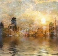 Schilderij - New York, digitale afbeelding op canvas , Multikleur , 3 maten , Wanddecoratie - thumbnail
