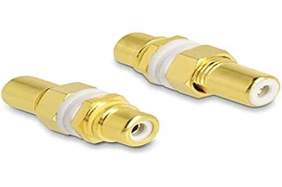 Delock 64141 64141 Cinch Audio Adapter [1x Cinch-koppeling - 1x Cinch-koppeling] Goud, Wit