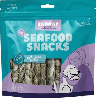 Braaaf Zalm rollsticks 12 cm