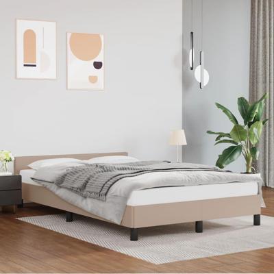 Bedframe zonder matras 120x190 cm kunstleer cappuccinokleurig Bedframe zonder matras 120x190 cm kunstleer cappuccinokleurig