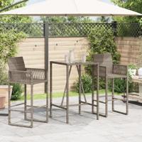 Tuinbartafel 70x70x110 cm poly rattan grijs - thumbnail