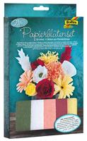 Folia knutselset crêpe papier bloemen, 21-delig - thumbnail