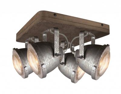 Freelight Spot Woody 4 lichts zink-hout