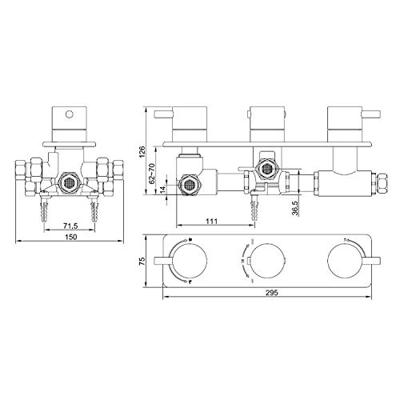 Wiesbaden one-pack inbouwthermostaatset type 17